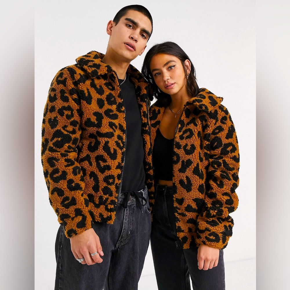 Another Influence Men’s Leopard Fleece Jacket - M